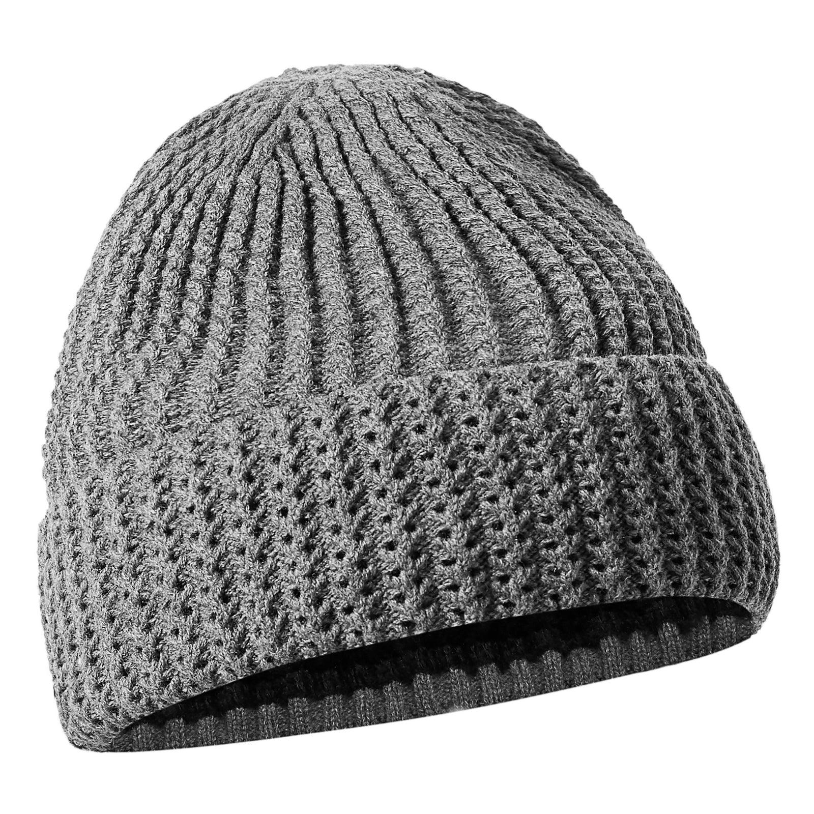 W6464 - Mens Boys Ladies Unisex Wooly Knitted Beanie Ski Hat Warm Winter Turn Up Chunky-TruClothing