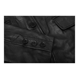 Women's Black Leather Blazer Jacket - Aviatrix - 4