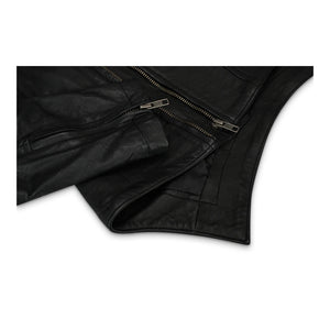 Kurtka skórzana z wysokim kołnierzem damska i dziewczęca - Czarny - Infinity Leather - 3