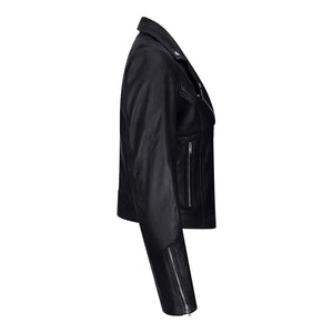Women's Leather Biker Jacket Cross Zip Tan Brown Black Red Yellow - TruClothing.com - 2