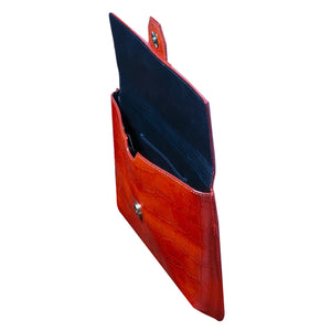 Women's Leather Buckle Hide Clutch Shoulder Bag Metal Chain Cross Body - Orange - TruClothing.com - 28