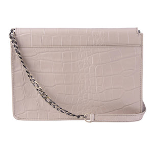 Women's Leather Buckle Hide Clutch Shoulder Bag Metal Chain Cross Body - Tan - TruClothing.com - 22