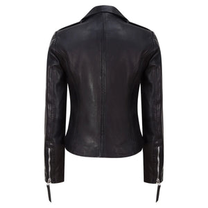 Women's Leather Jacket Classic Biker Black Leather Women's Jacket