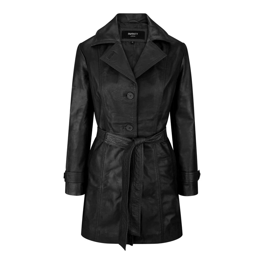 Marynarka damska ze skóry półdługa - TruClothing.com - 1