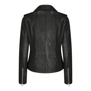 Women's Leather Short Biker Jacket - Black - Infinity Leather - 27