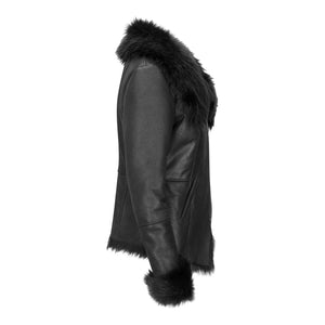 Pantaloni da Donna in Pelle di Montone Toscana con Cerniera Incrociata Invernale Calda - Infinity Leather - 2