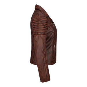 Women's Soft Leather Women's Biker Jacket - Aviatrix - 2