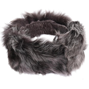 Women's Toscana Sheepskin Elasticated Headband Neck Scarf - Brown - Infinity Leather - 5