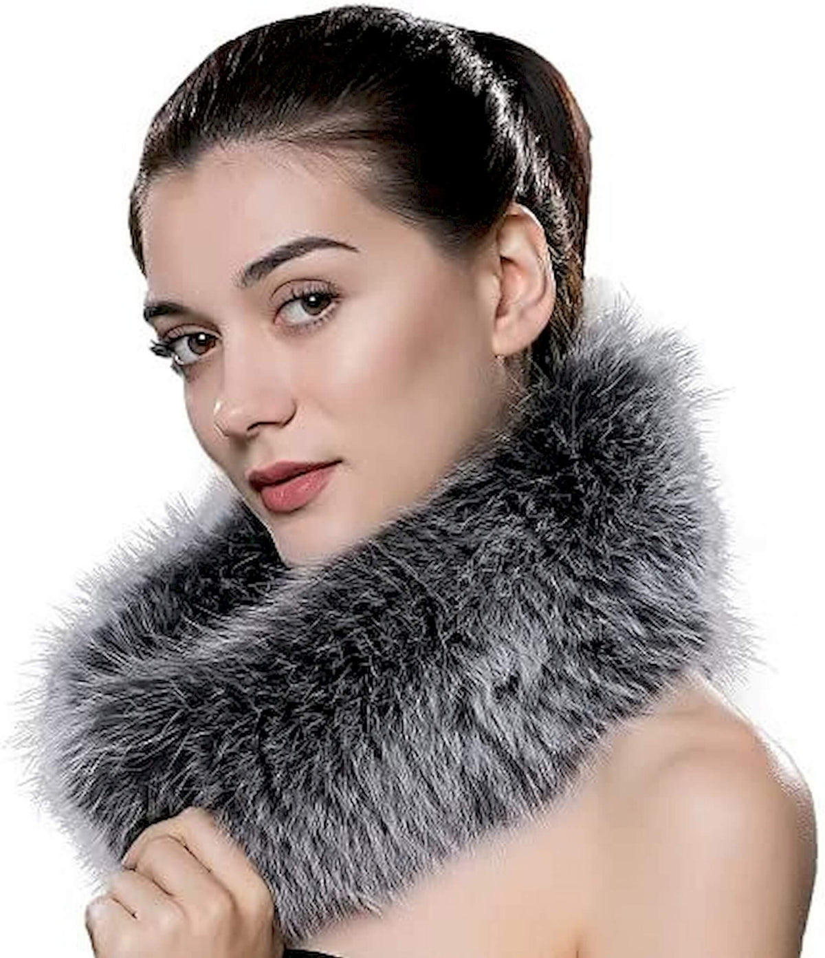 Women's Toscana Sheepskin Elasticated Headband Neck Scarf - Infinity Leather - 1