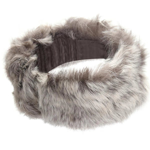 Women's Toscana Sheepskin Elasticated Headband Neck Scarf - Taupe - Infinity Leather - 8