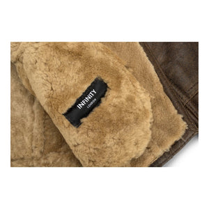 Kurtka damska zimowa 100% ze skóry jagnięcej wielbłądzio-brązowa imbirowa kurtka lotnicza - Infinity Leather - 3