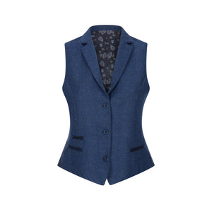 wsn02 - Women's Tweed Navy Blue Blazer Waistcoat & Trousers 1920s Suit - TruClothing.com - 10