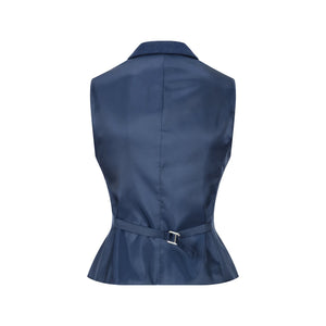 wsn02 - Women's Tweed Navy Blue Blazer Waistcoat & Trousers 1920s Suit - TruClothing.com - 12