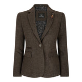 wsn04 - Women's Brown Tweed Blazer Waistcoat & Trouser Classic Suit - TruClothing.com - 1