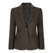 wsn04 - Women's Brown Tweed Blazer Waistcoat & Trouser Classic Suit - TruClothing.com - 1