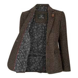 Pantaloni Giacca Gilet Marroni da Donna Tweed Herringbone Retro Vintage Blinders - TruClothing.com - 3