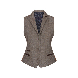 Bléiser y chaleco de tweed con parche en el codo en color bronce estilo Blinders de los años 20 para mujer - TruClothing.com - 10